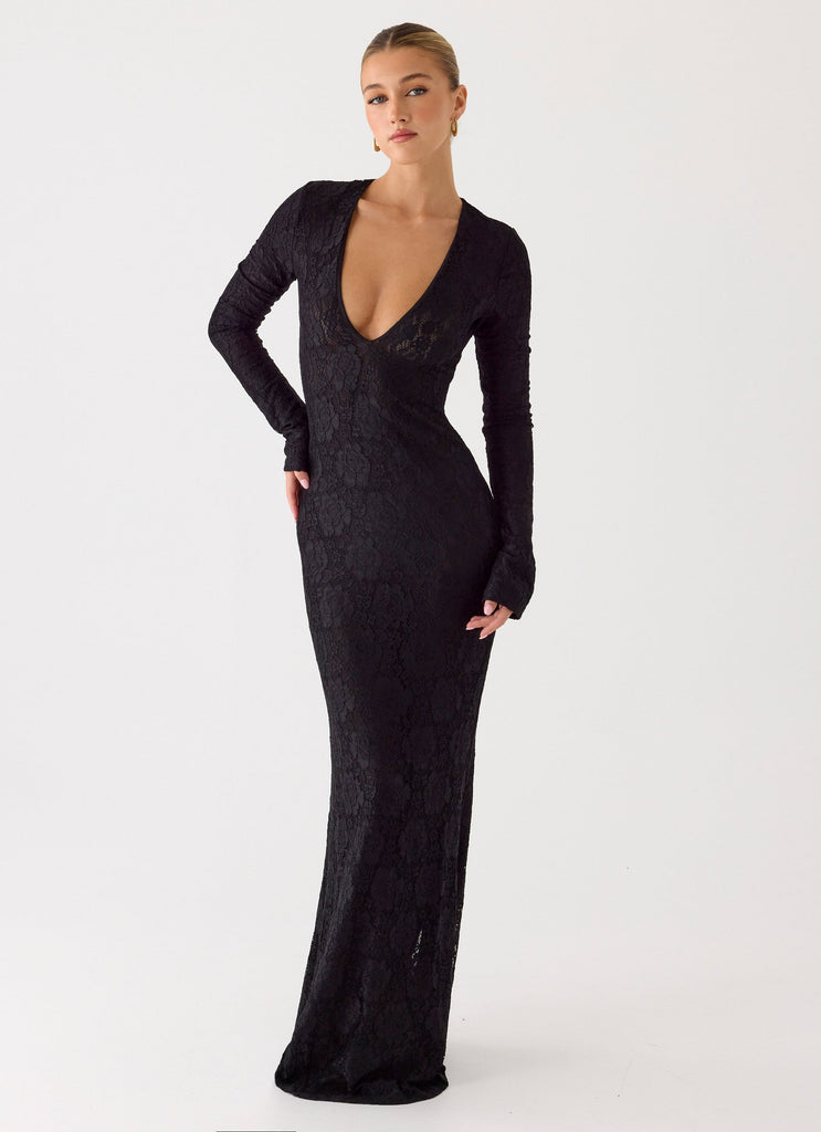 Astoria Long Sleeve Maxi Dress - Black Black / US 16 Astoria Long Sleeve Maxi Dress - Black Black / US 16
