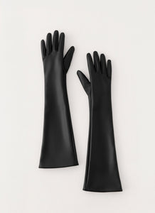 Attalina Faux Leather Gloves - Black