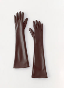 Attalina Faux Leather Gloves - Chocolate