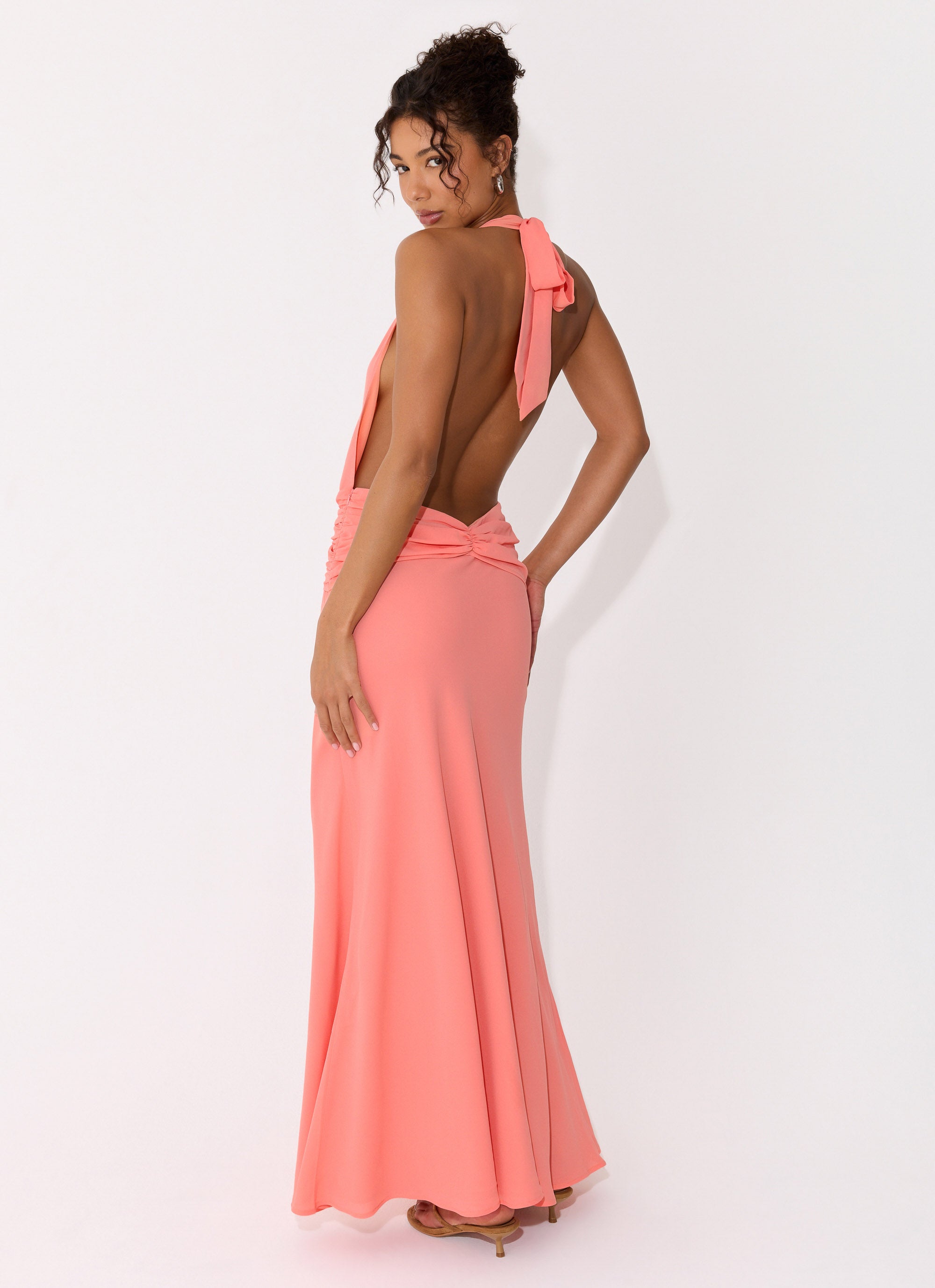 Attina Halter Maxi Dress - Coral Coral / US 8 Attina Halter Maxi Dress - Coral Coral / US 8