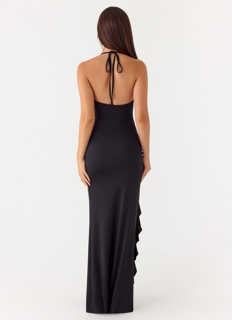 augusta open back maxi dress ALICE + OLIVIA Augusta Open Back Sleeveless Turtleneck Maxi Dress