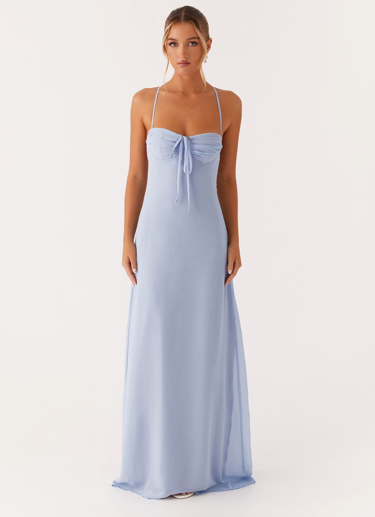 Aveline Bustier Maxi Dress - Blue