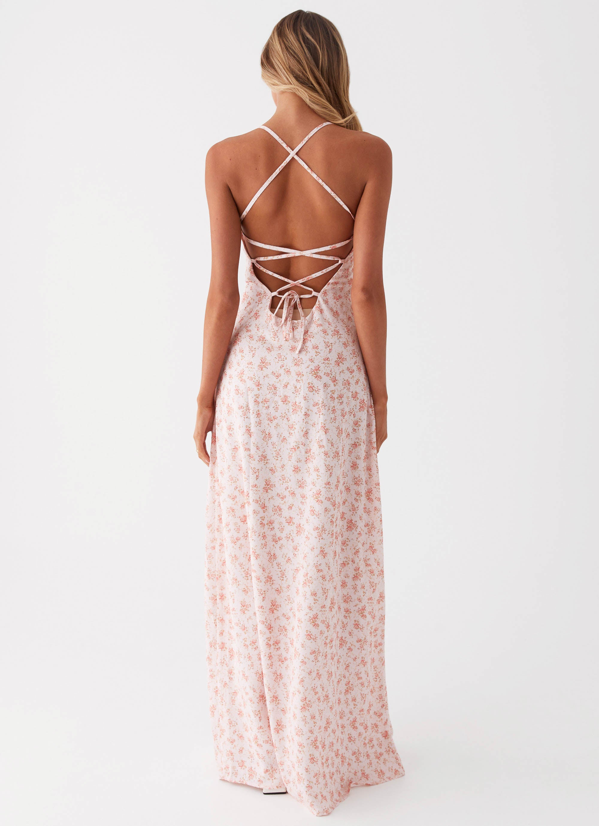 Aveline Bustier Maxi Dress - Pink Ditsy Floral  Peppermayo US