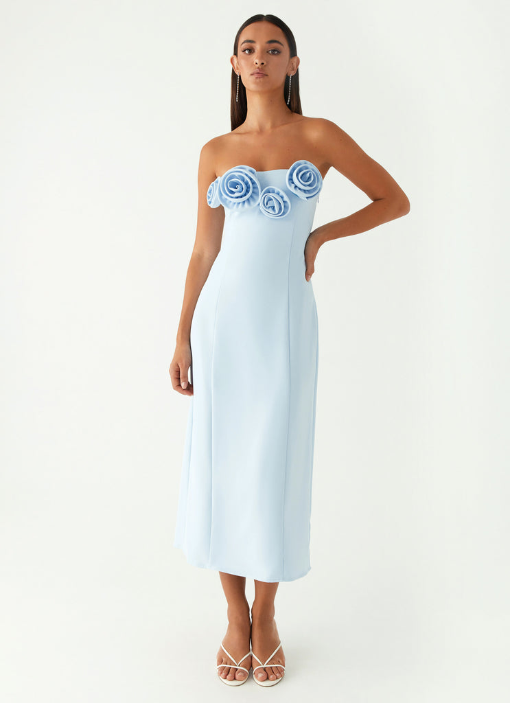 Patsie Strapless Midi Dress - Blue Peppermayo US Patsie Strapless Midi Dress - Blue Peppermayo US