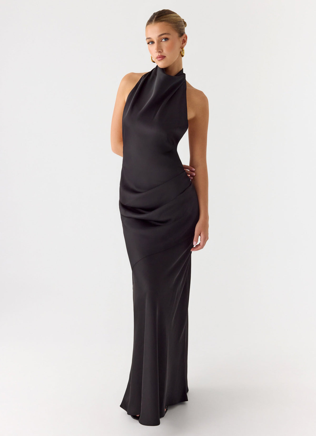 halter top dress black Back To Life Maxi Halter mini dress