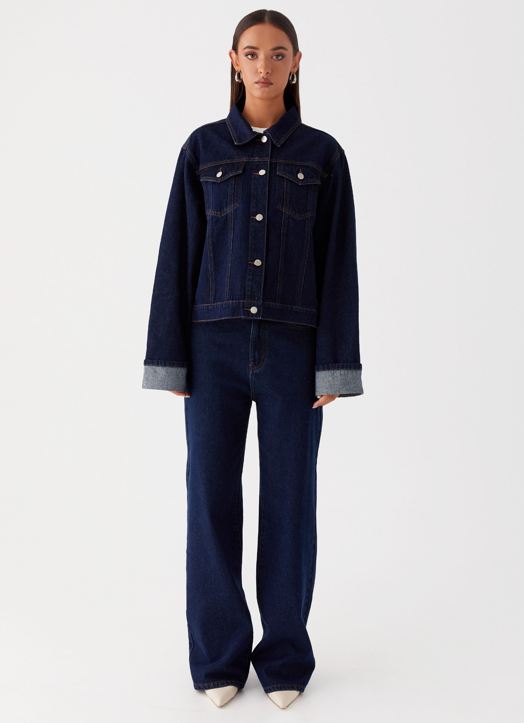 Back Again Oversized Denim Jacket - Blue – Peppermayo US