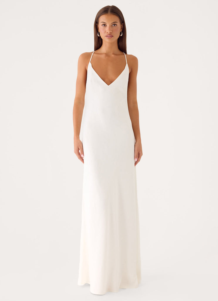 spaghetti strap maxi dress white Bailie Maxi Dress