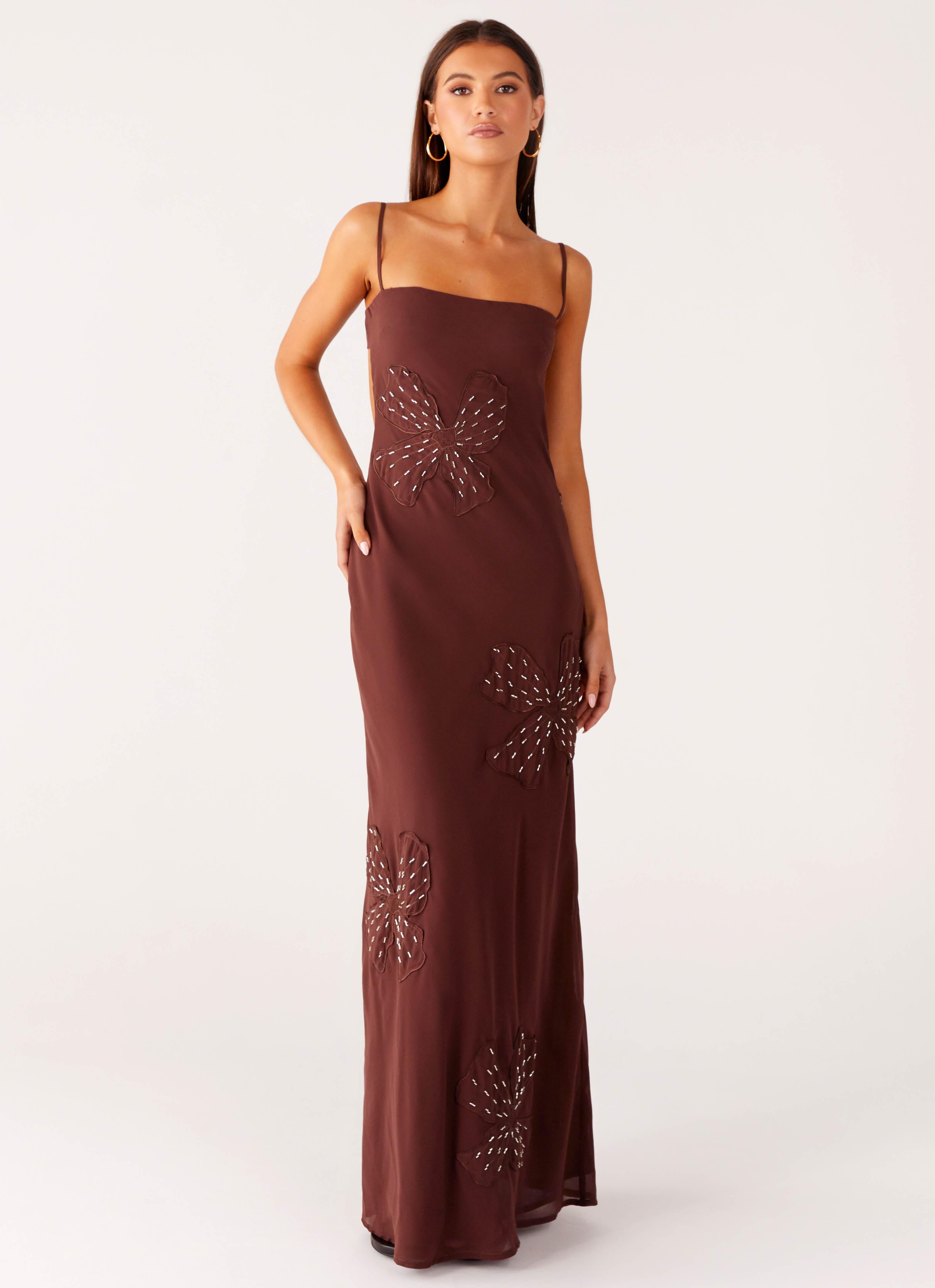Bayla Beaded Flower Maxi Dress