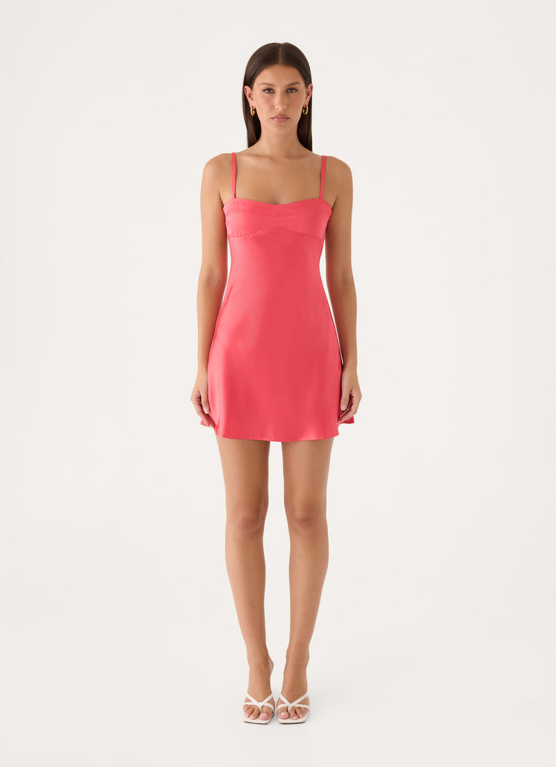 Beachside Slip Mini Dress - Hot Pink