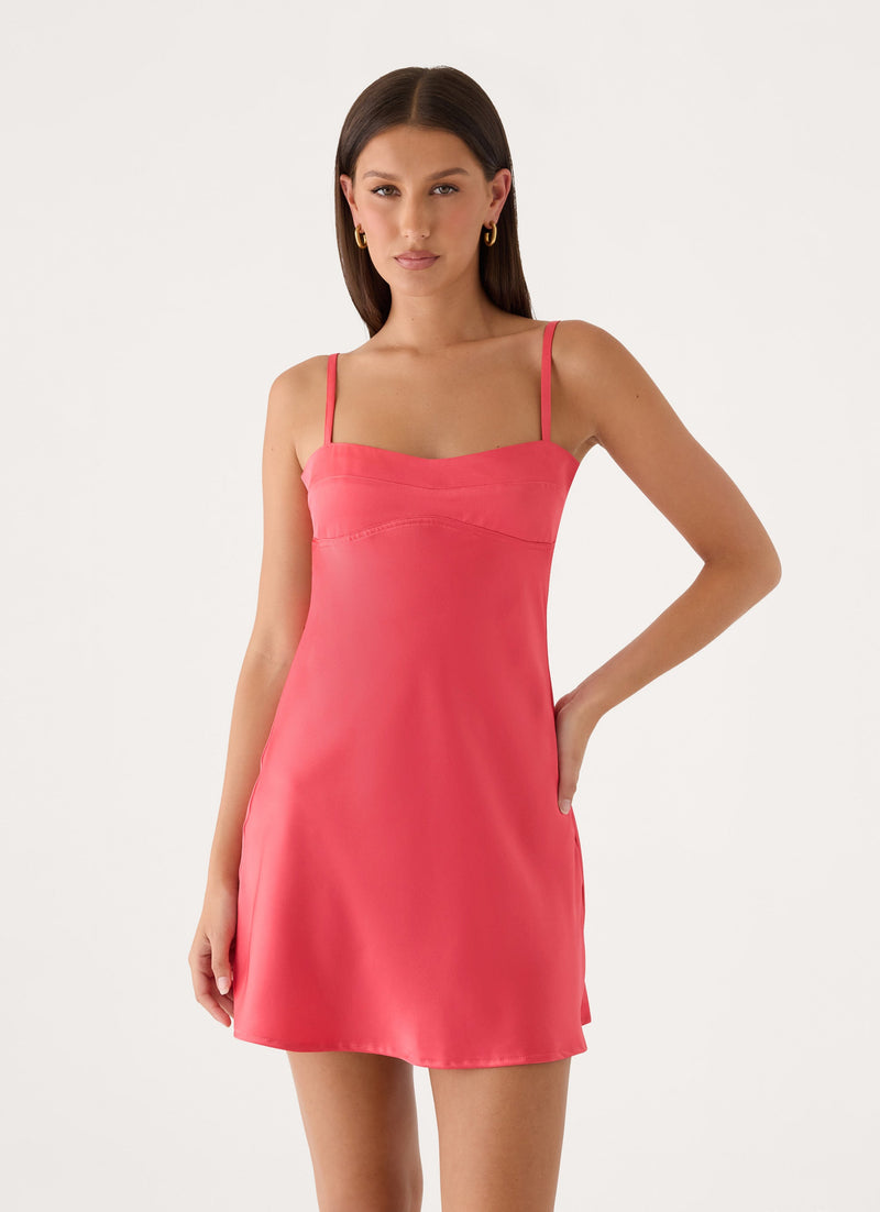 Beachside Slip Mini Dress - Hot Pink