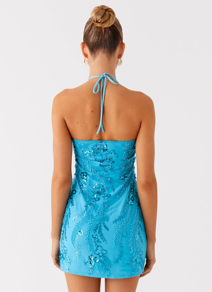 Bebe Beaded Mini Dress - Royal Blue Royal Blue / US 0 Bebe Beaded Mini Dress - Royal Blue Royal Blue / US 0