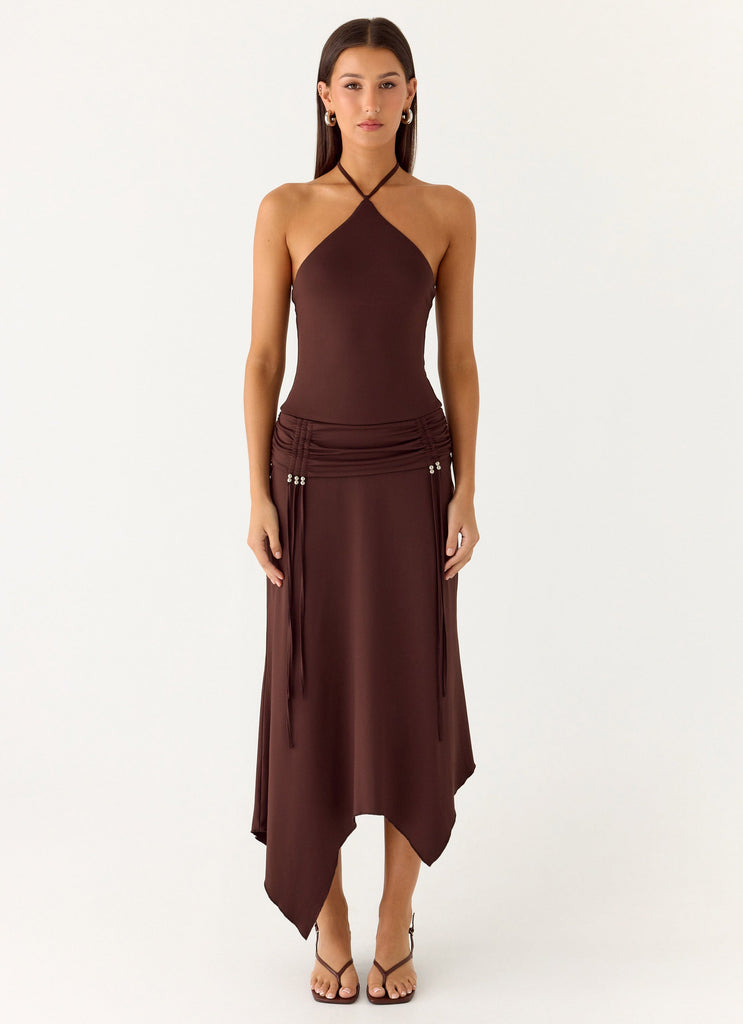 Becerra Midi Dress - Cool Chocolate Peppermayo US Becerra Midi Dress - Cool Chocolate Peppermayo US
