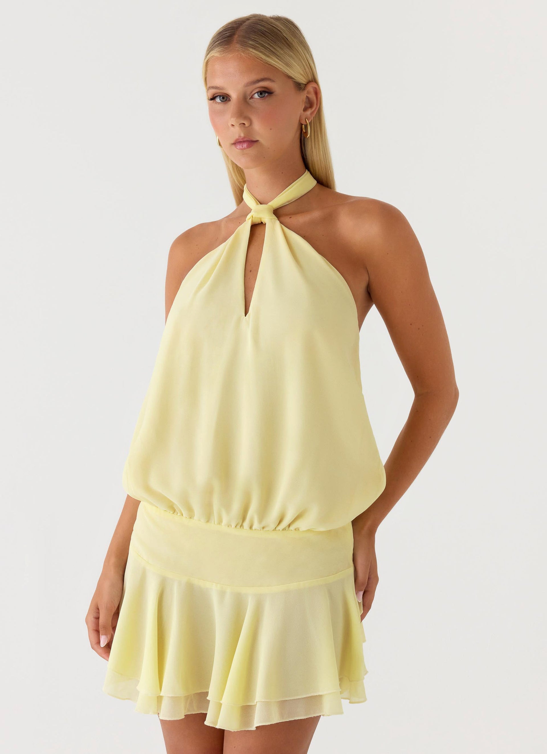 peppermayo yellow dress Beginning Mini Olsen Mini Dress, in navy prom dress made for golden hour size:4XL