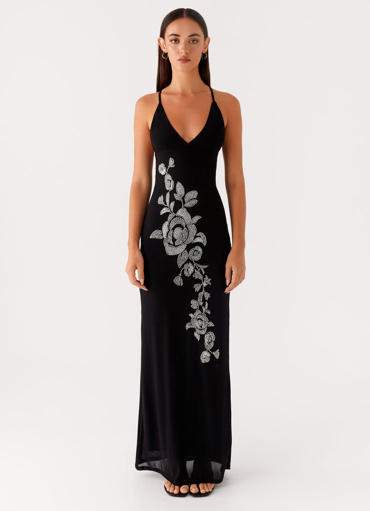 Beki Beaded Mesh Maxi Dress - Black Peppermayo US Beki Beaded Mesh Maxi Dress - Black Peppermayo US