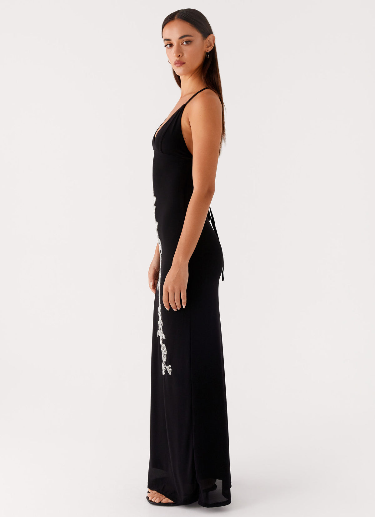 Beki Beaded Mesh Maxi Dress