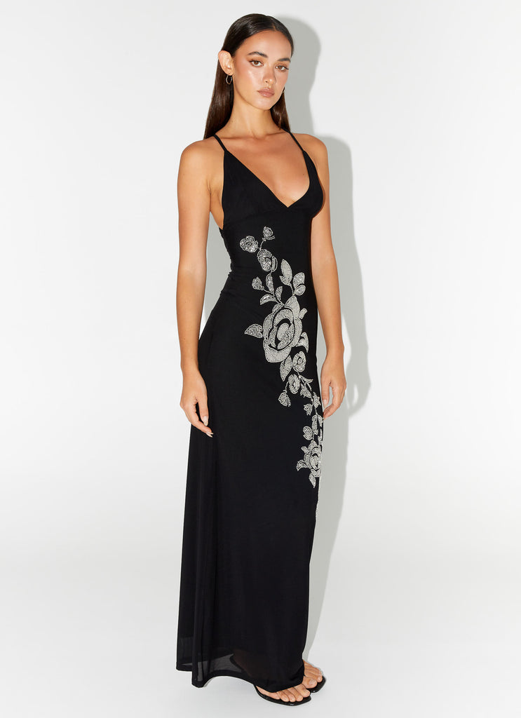 Beki Beaded Mesh Maxi Dress - Black Peppermayo US Beki Beaded Mesh Maxi Dress - Black Peppermayo US