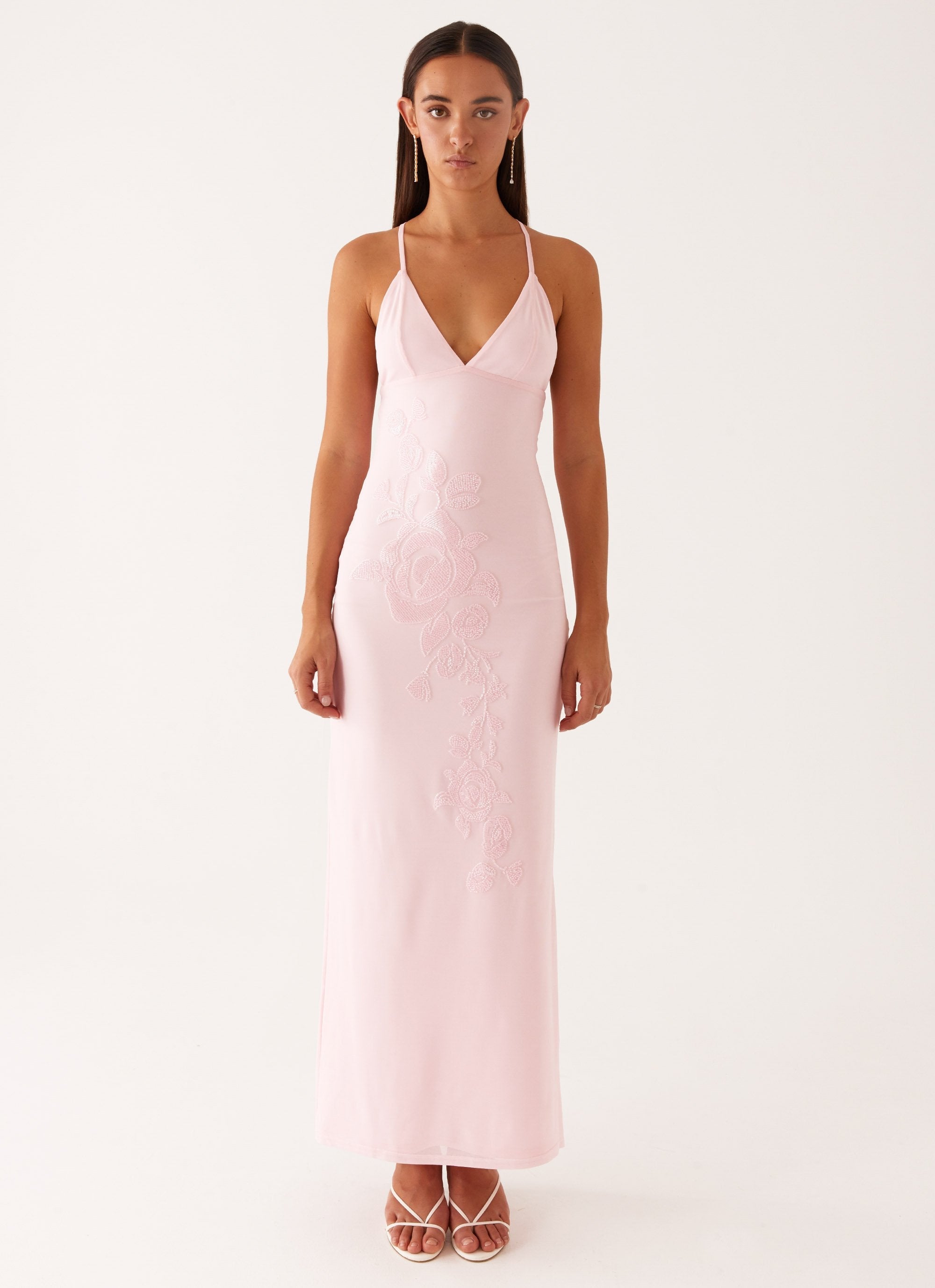 Beki Beaded Mesh Maxi Dress