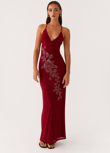 maya beaded mesh maxi dress Beki Yasmin is 174cm and Removable Soft Cup Padding A-line Square Neckline Floor-length Collar Size:16