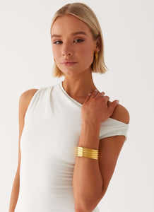 Womens Belong Together Bracelet in the colour Gold in front of a light grey background