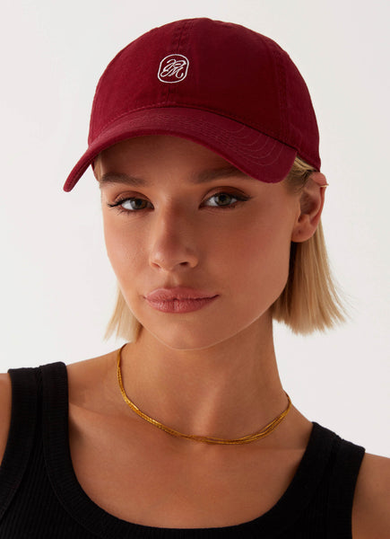 Big Hit Baseball Cap Maroon – Peppermayo US - Main Image
