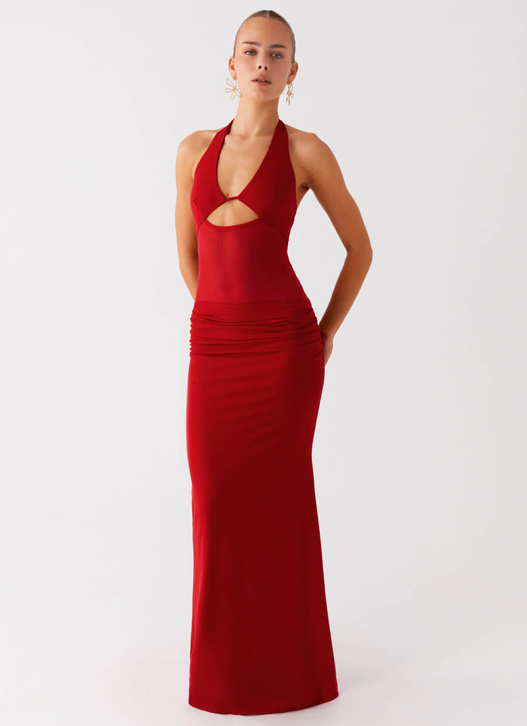 Billen Halter Maxi Dress - Red Peppermayo US Billen Halter Maxi Dress - Red Peppermayo US