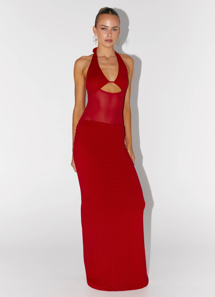 Billen Halter Maxi Dress - Red Peppermayo US Billen Halter Maxi Dress - Red Peppermayo US