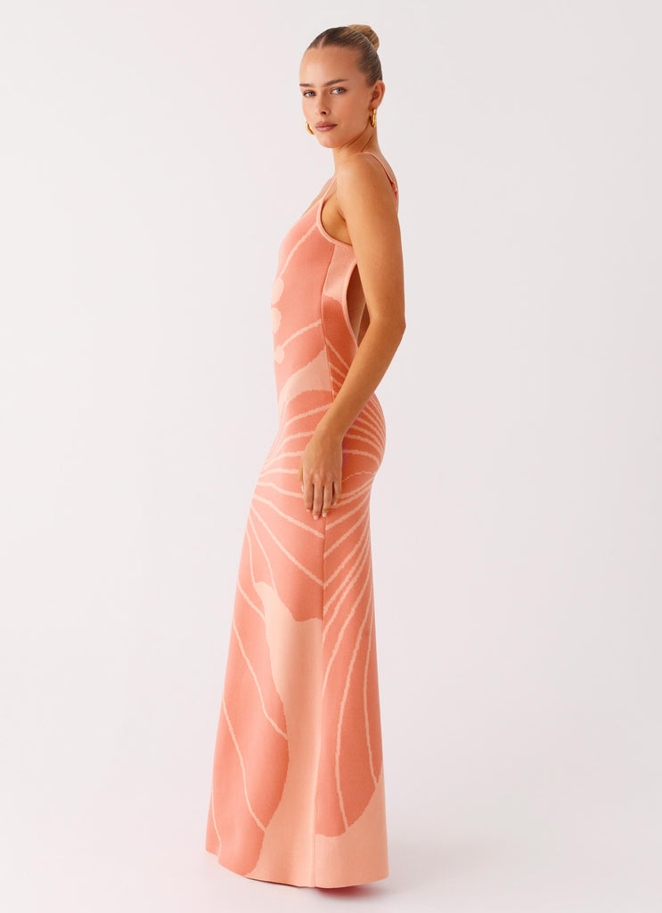 Bliss View Knit Maxi Dress - Peach Peppermayo US Bliss View Knit Maxi Dress - Peach Peppermayo US