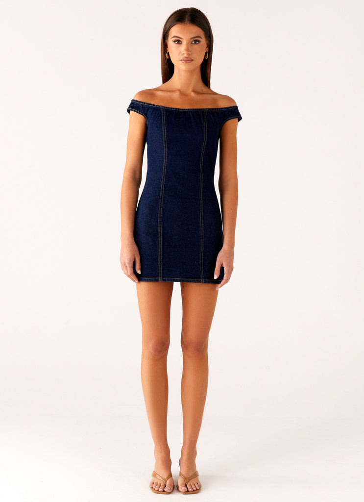 Bonnie Denim Mini Dress - Indigo Peppermayo US Bonnie Denim Mini Dress - Indigo Peppermayo US