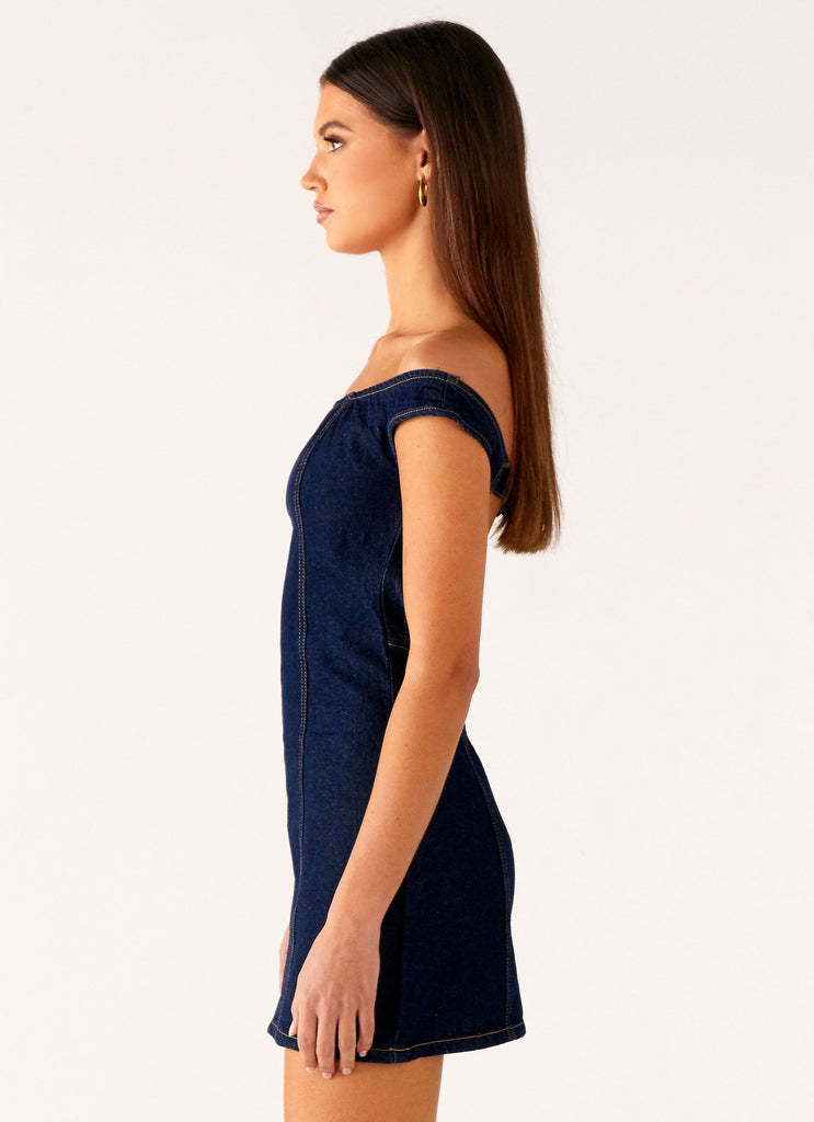 Bonnie Denim Mini Dress - Indigo Peppermayo US Bonnie Denim Mini Dress - Indigo Peppermayo US