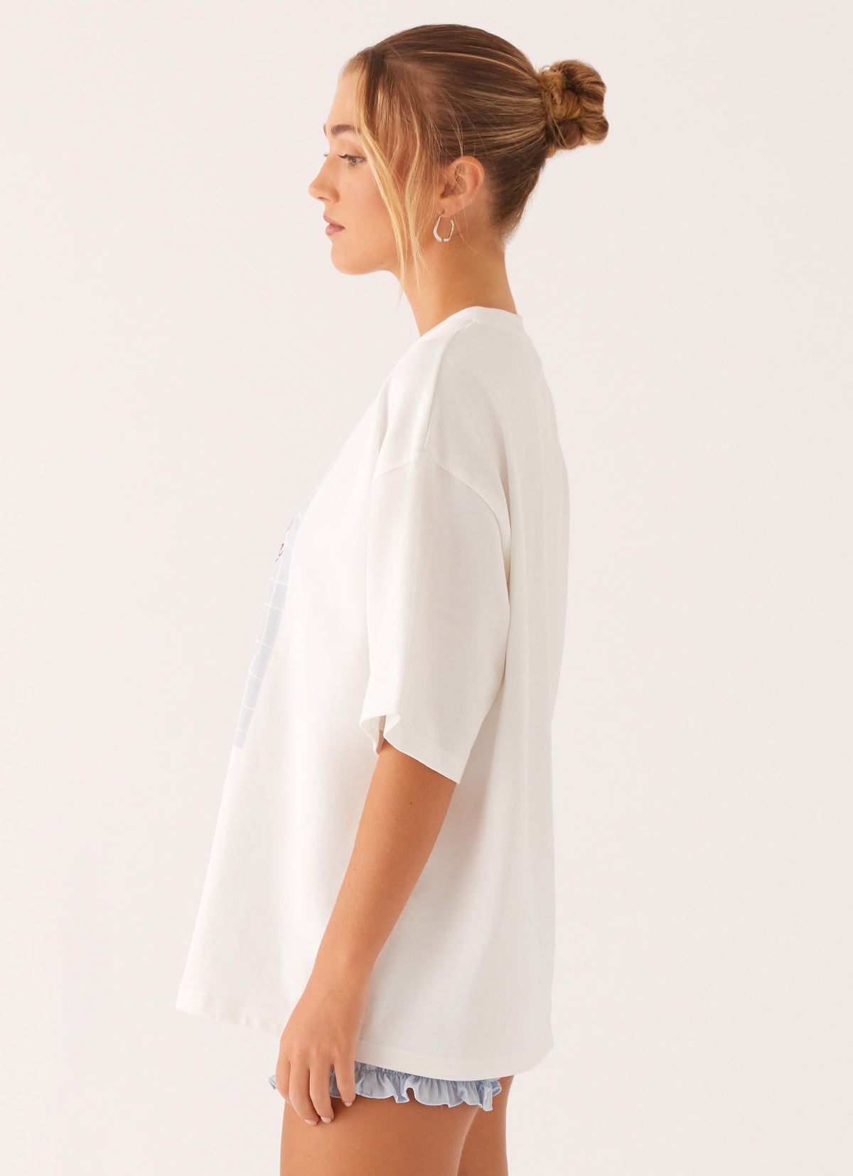 Born to Have Fun Oversized Graphic Tee - White