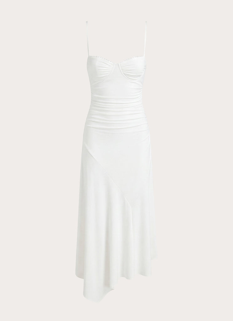 Bottle Pop Midi Dress - White