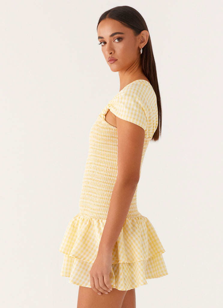 Brandy Mini Dress - Yellow Gingham