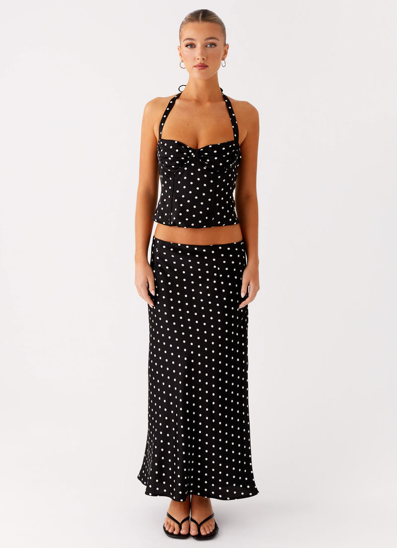 Breanne Top - Black Polka Dot