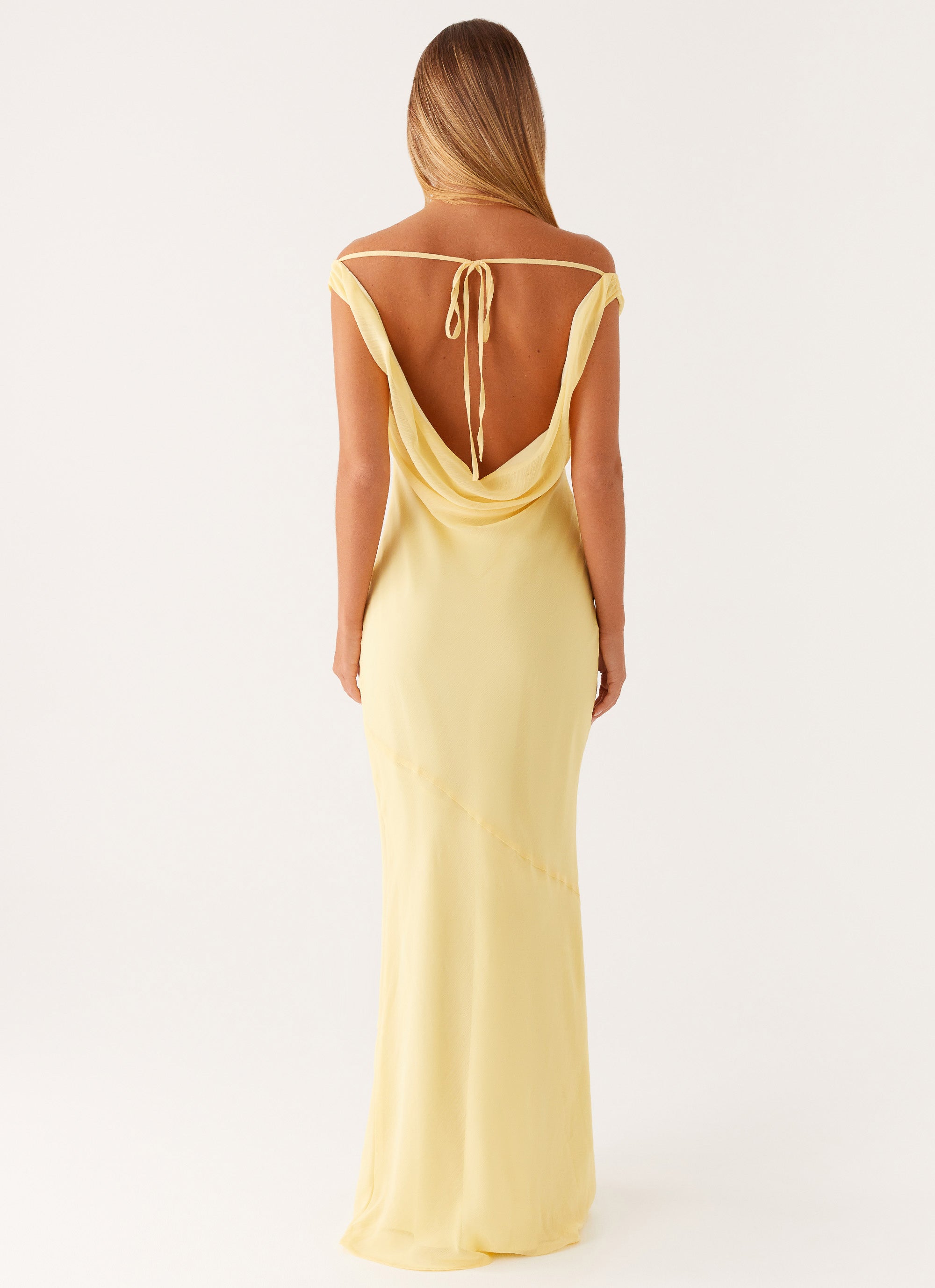 Brittany Chiffon Maxi Dress - Pastel Yellow – Peppermayo US