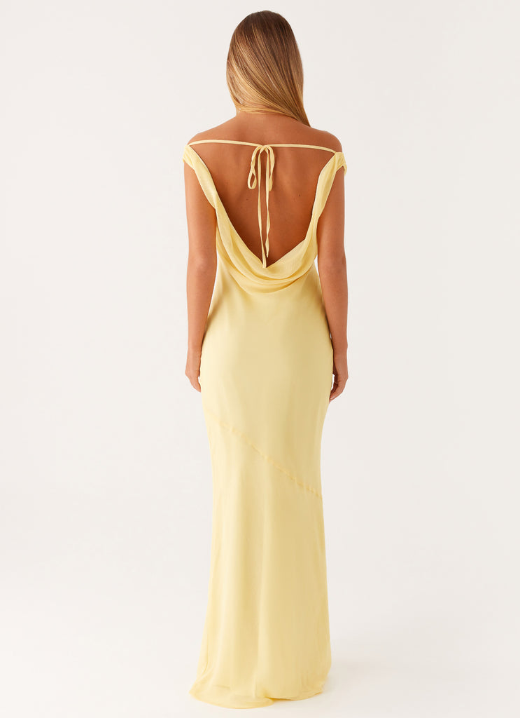 Brittany Chiffon Maxi Dress - Pastel Yellow Pastel Yellow / US 8 Brittany Chiffon Maxi Dress - Pastel Yellow Pastel Yellow / US 8