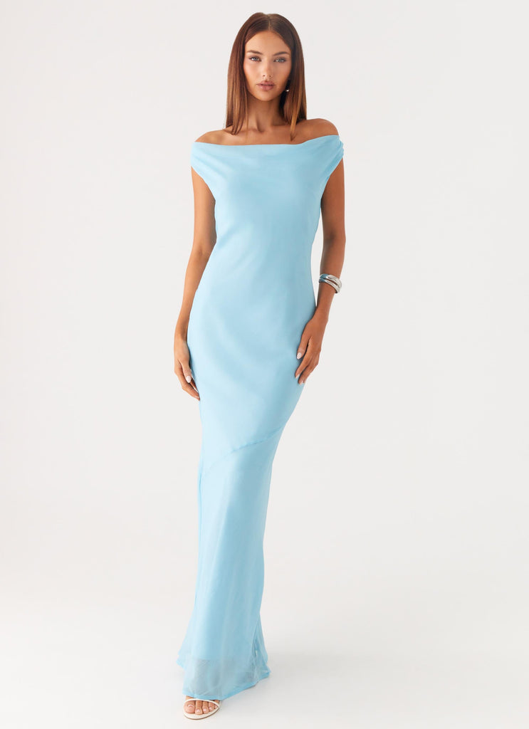 Brittany Chiffon Maxi Dress - Turquoise Peppermayo US Brittany Chiffon Maxi Dress - Turquoise Peppermayo US