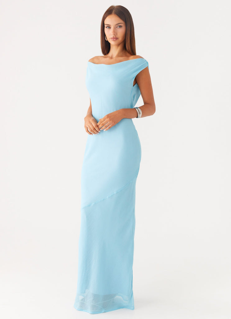 Brittany Chiffon Maxi Dress - Turquoise Peppermayo US Brittany Chiffon Maxi Dress - Turquoise Peppermayo US