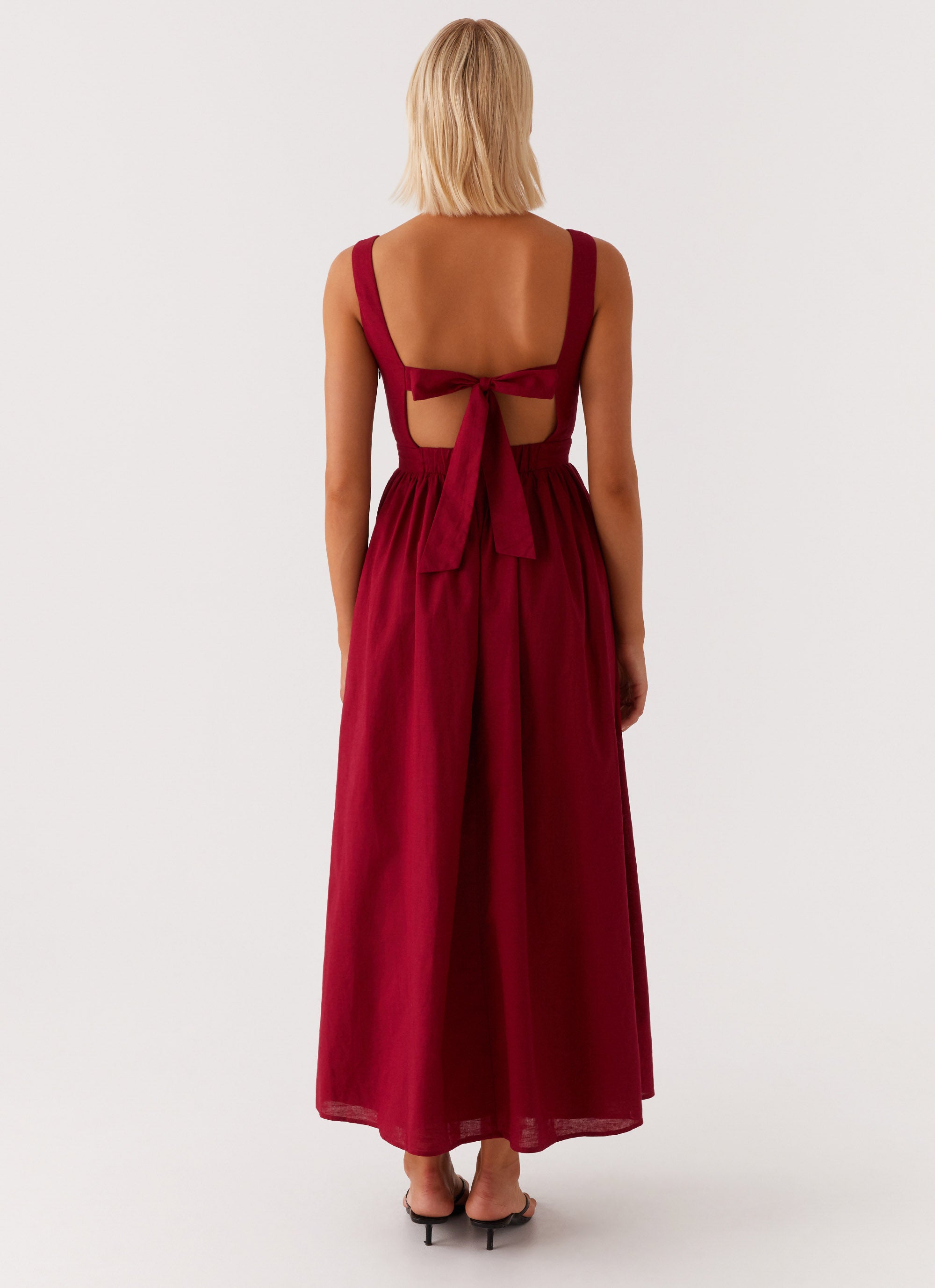 Brylin Linen Midi Dress - Red Peppermayo US Brylin Linen Midi Dress - Red Peppermayo US