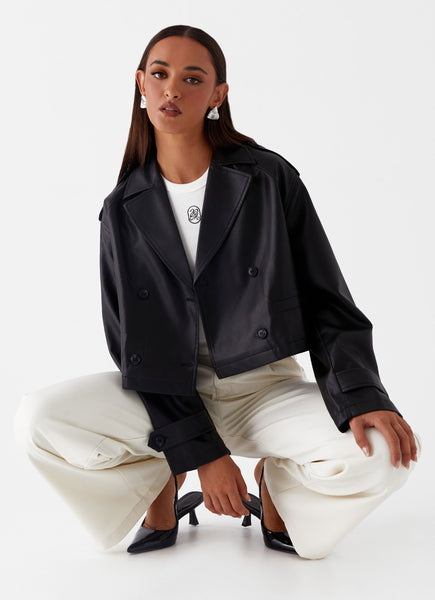 Bryson Cropped Jacket - Black – Peppermayo US