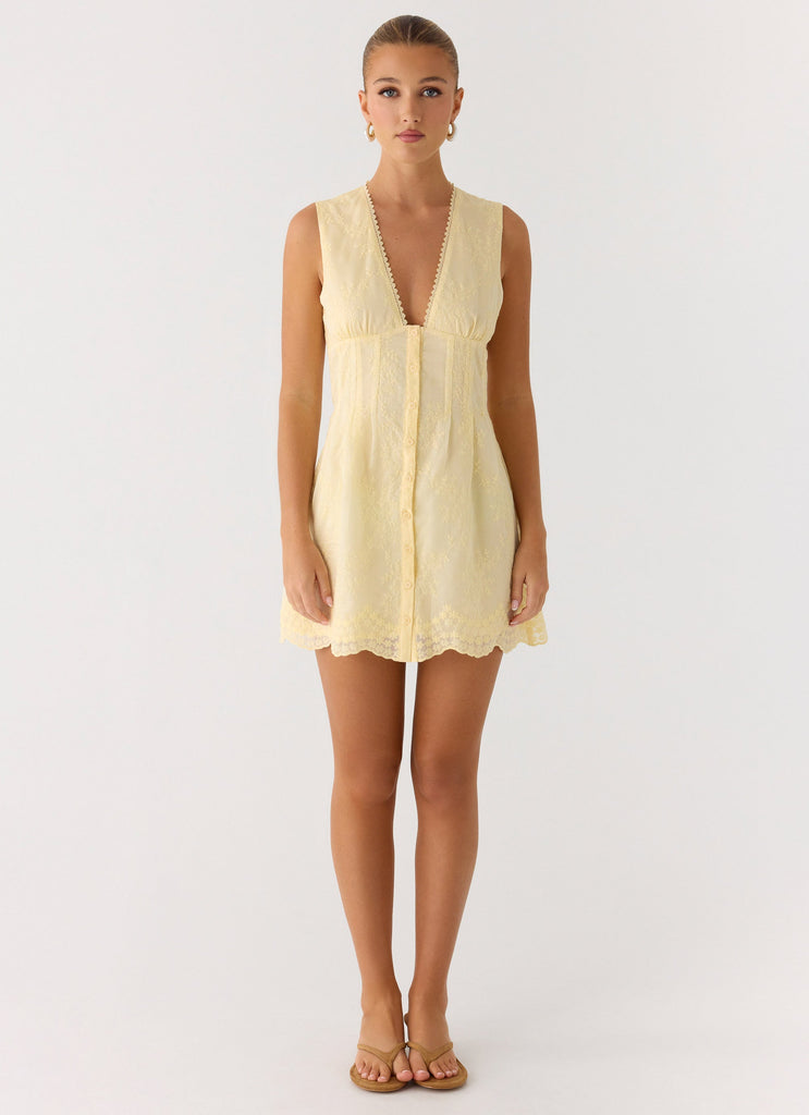 Burning Bright Mini Dress - Butter Yellow Butter Yellow / US 0 Burning Bright Mini Dress - Butter Yellow Butter Yellow / US 0