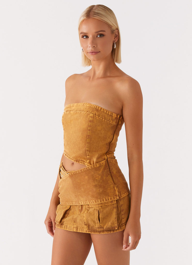 Burning Bridges Tube Top - Brown