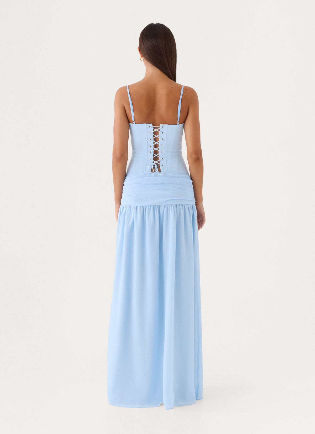 Clemsie Bustier Maxi Dress - Blue
