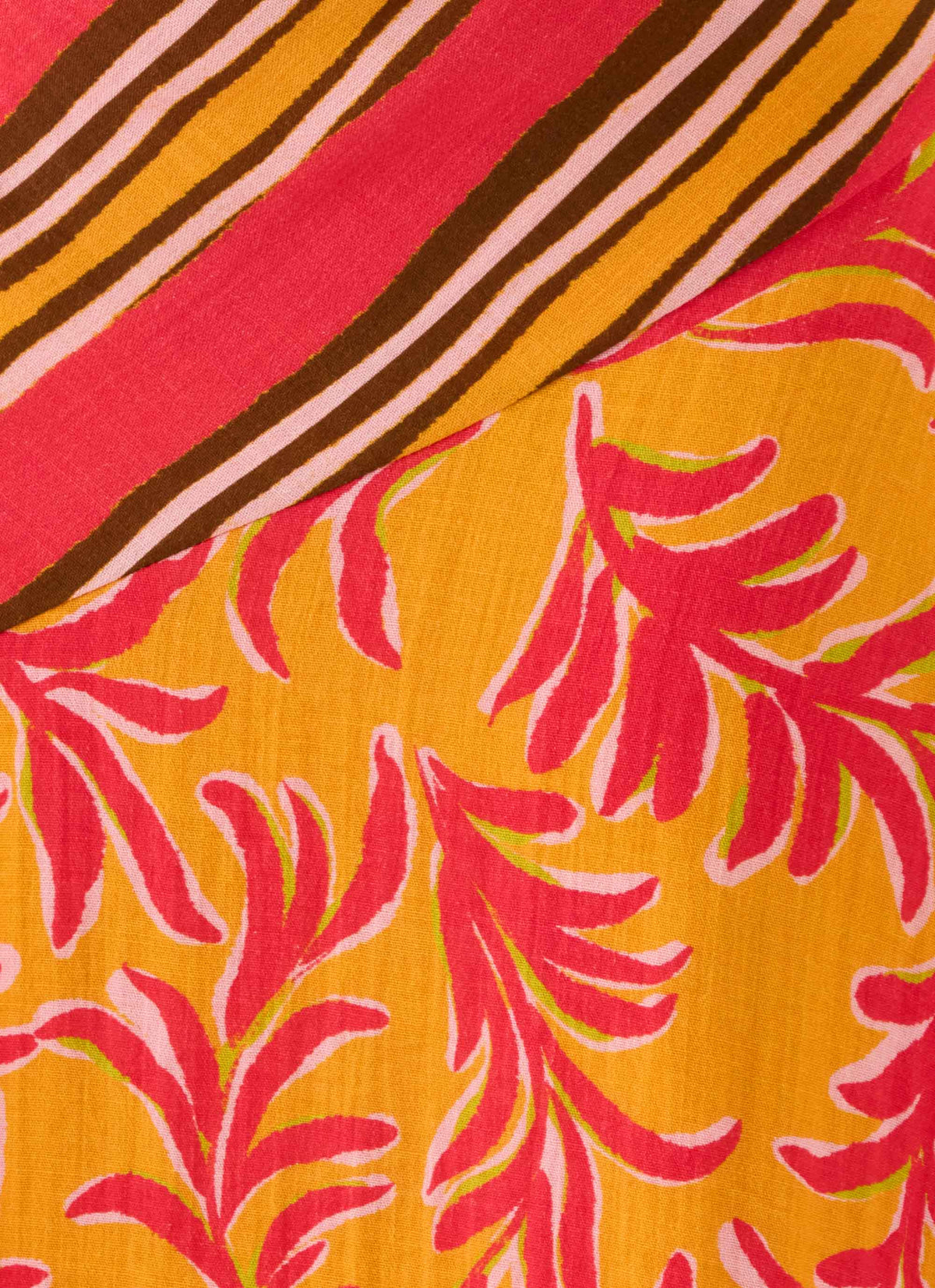 Cabana Crush Midi Skirt - Saffron Palm Print