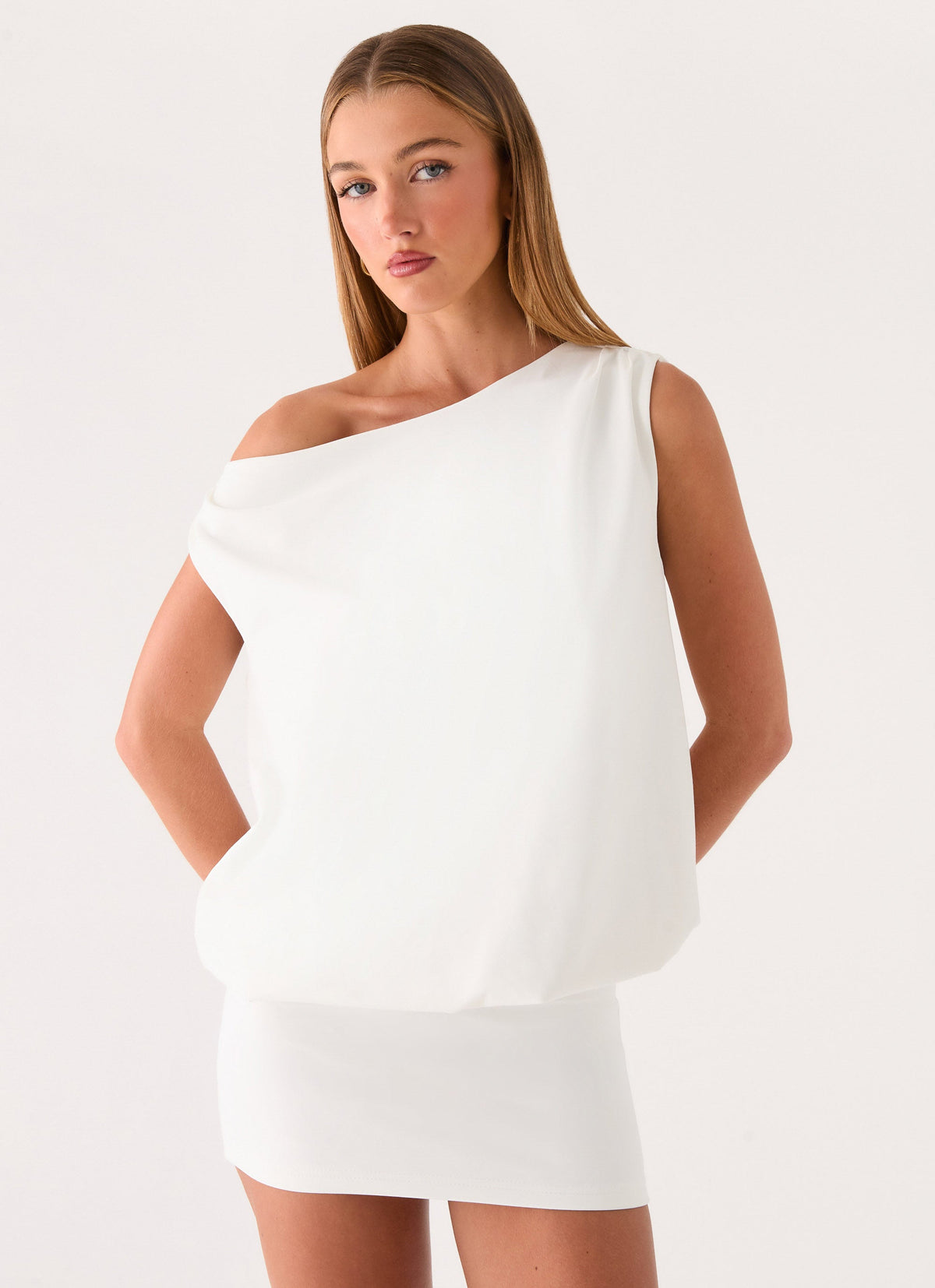 peppermayo white mini dress Marlene dark adventure White Sorority Dress | Caelen
