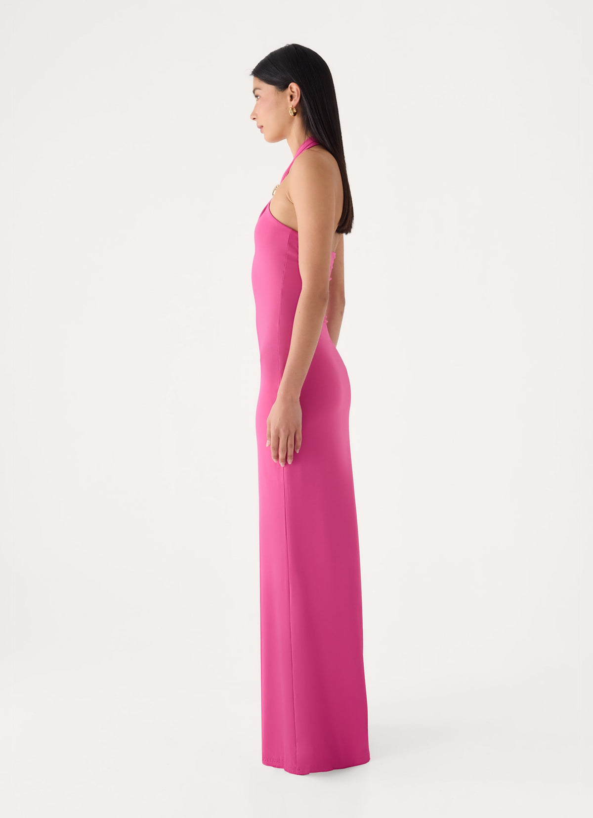 Caelina Halter Maxi Dress - Mulberry Pink