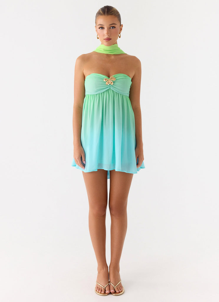 Calantha Scarf Mini Dress - Sea Ombre