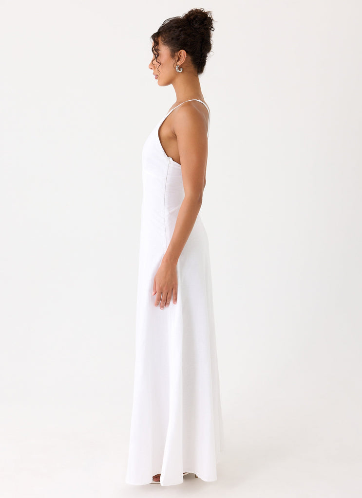 Calianna Linen Maxi Dress - White White / US 16 Calianna Linen Maxi Dress - White White / US 16