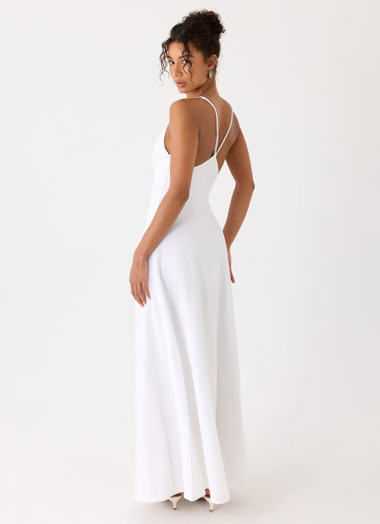 Calianna Linen Maxi Dress - White White / US 16