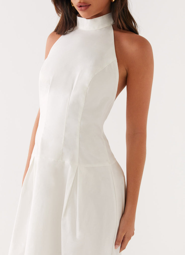 Calla Halter Midi Dress - White Calla Halter Midi Dress - White
