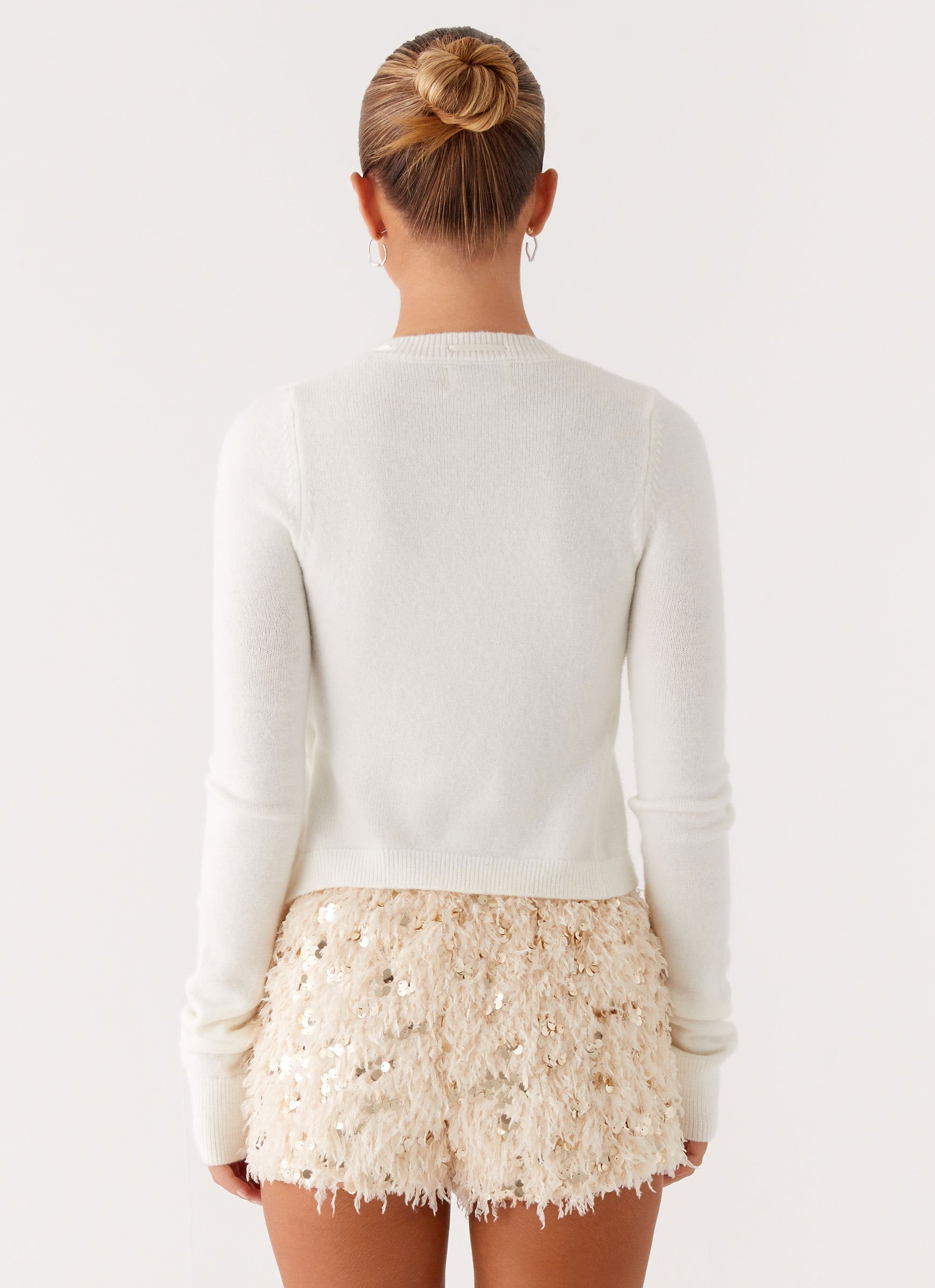 Candy Sequin Mini Shorts - White – Peppermayo US
